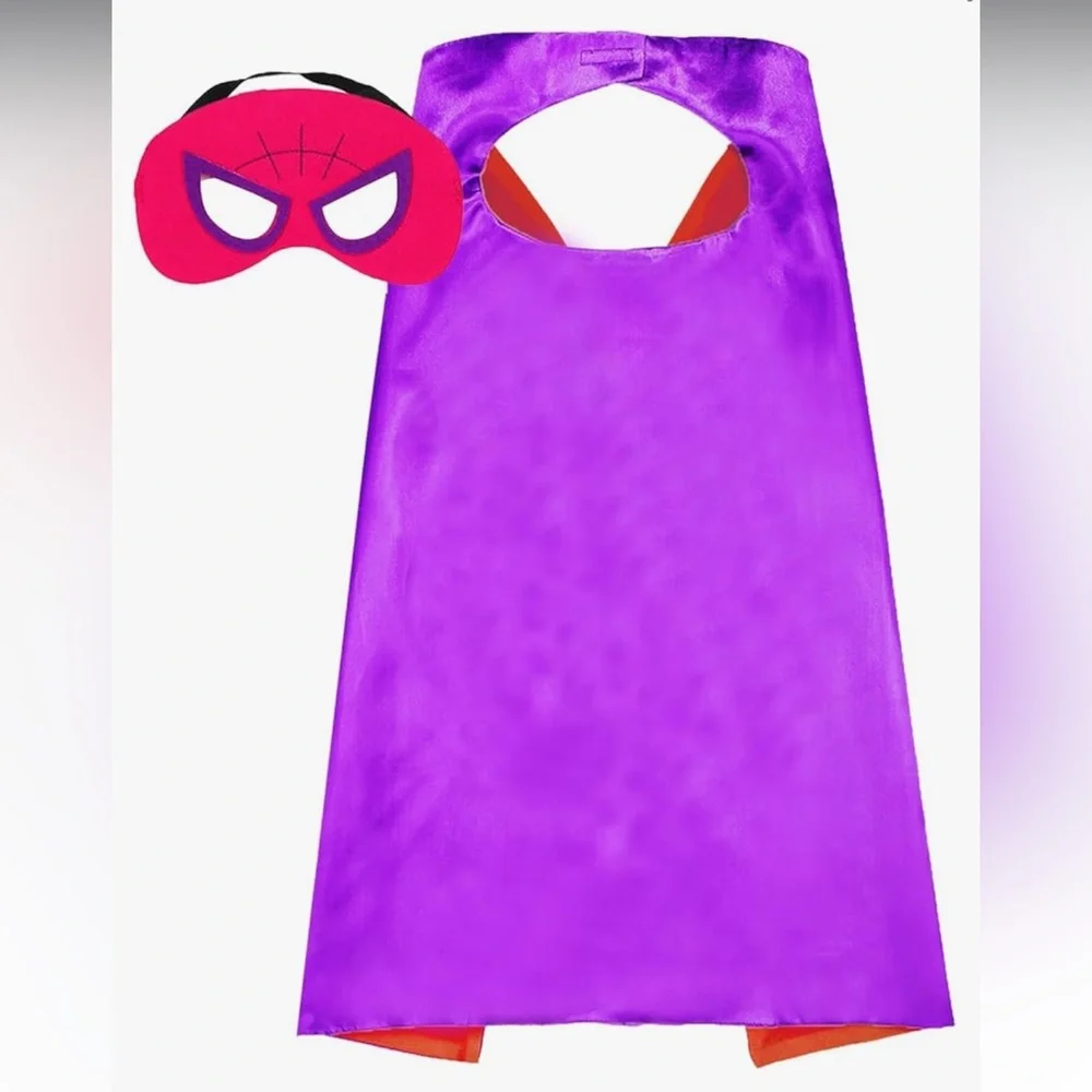 🆕 Spider Man Cape and Mask - Halloween Costume Dress Up Toys Kids Girl 4-10